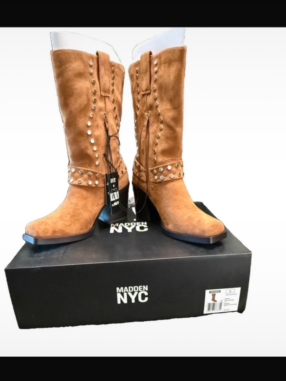 Women’s Faux Suede Studded Mid-Calf Boots